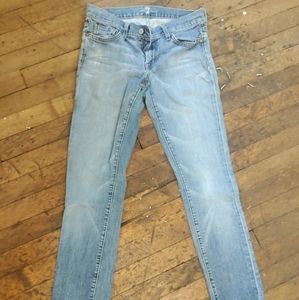 7 For all Mankind skinny faded blue jeans size 27 y2k
